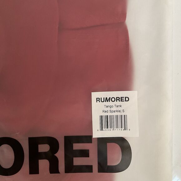 Rumored Tango Tank Red Shimmer Ruffled Women's Adj. Straps, Size S NWT - Picture 11 of 12